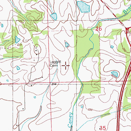 Topographic Map of Leggitt Family Cemetery, MS