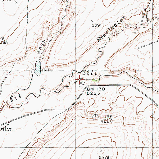Topographic Map of Kit Sili Wash, AZ