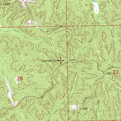 Topographic Map of Lemon Cemetery, MS