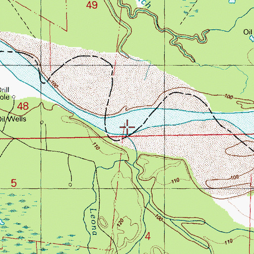 Topographic Map of Leona Branch, MS