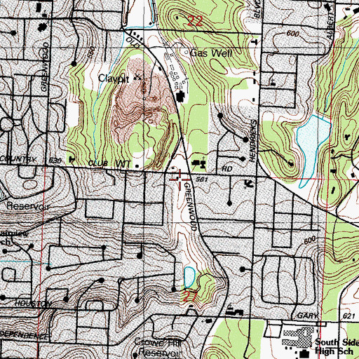 Topographic Map of Maybranch Shopping Center, AR