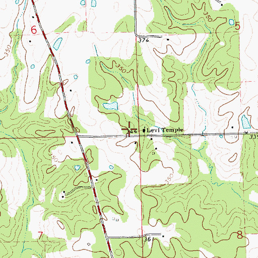 Topographic Map of Levi Temple, MS