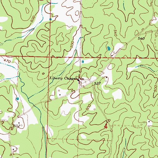 Topographic Map of Liberty Chapel, MS