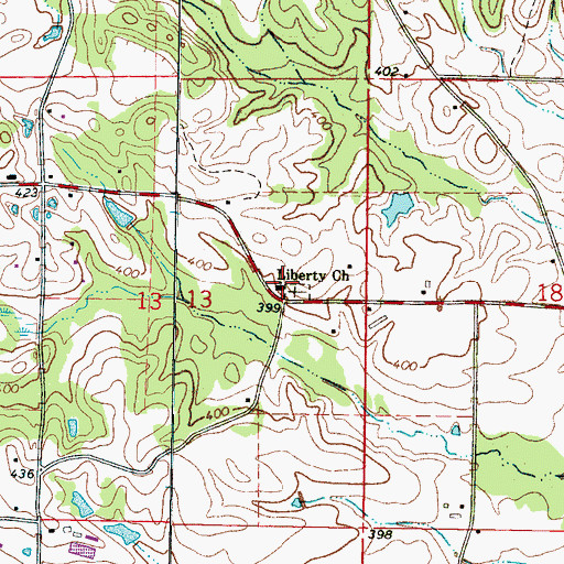 Topographic Map of Liberty Church, MS