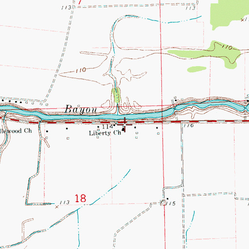 Topographic Map of Liberty Church, MS