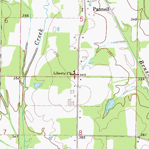Topographic Map of Liberty Church, MS