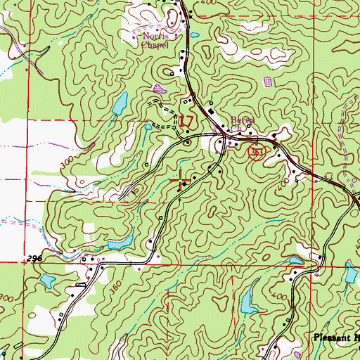 Topographic Map of Liberty Church, MS