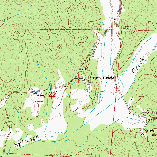 Topographic Map of Liberty Grove Church, MS