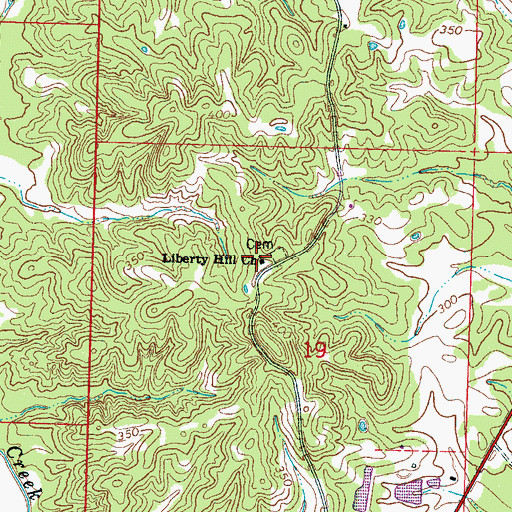 Topographic Map of Liberty Hill Church, MS