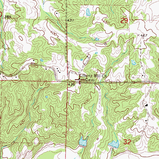 Topographic Map of Liberty Hill Church, MS