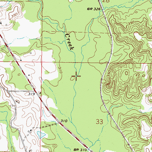 Topographic Map of Lick Branch, MS