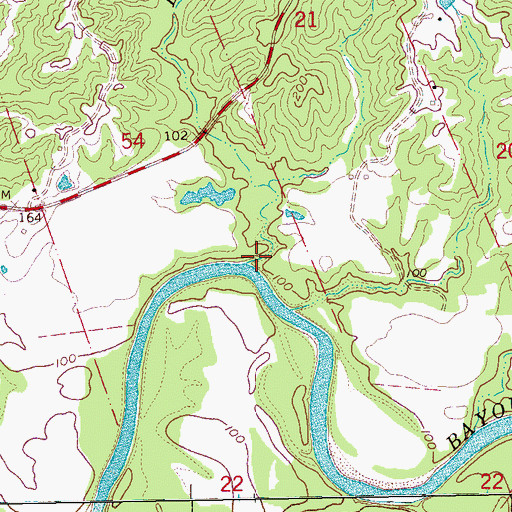 Topographic Map of Lick Branch, MS