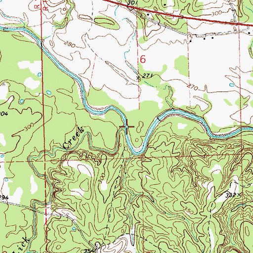 Topographic Map of Lick Creek, MS