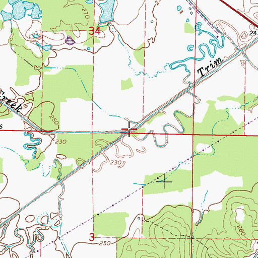 Topographic Map of Lick Creek, MS