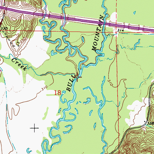 Topographic Map of Lick Skillet Creek, MS