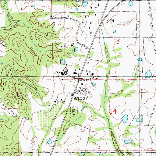 Topographic Map of Liddell Cemetery, MS