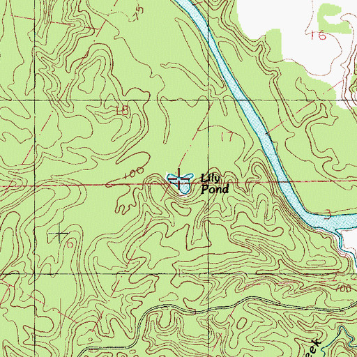 Topographic Map of Lily Pond, MS