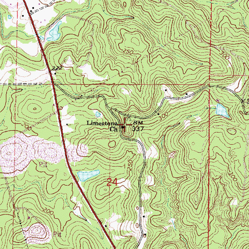 Topographic Map of Limestone Church, MS