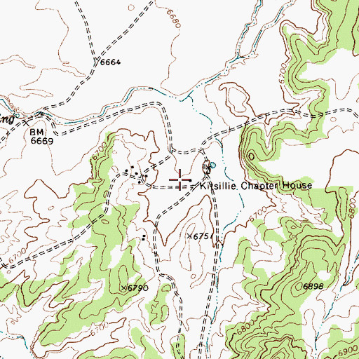 Topographic Map of Kitsillie Chapter House, AZ