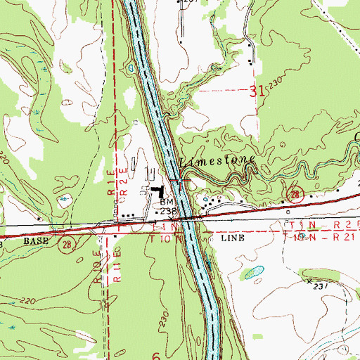 Topographic Map of Limestone Creek, MS