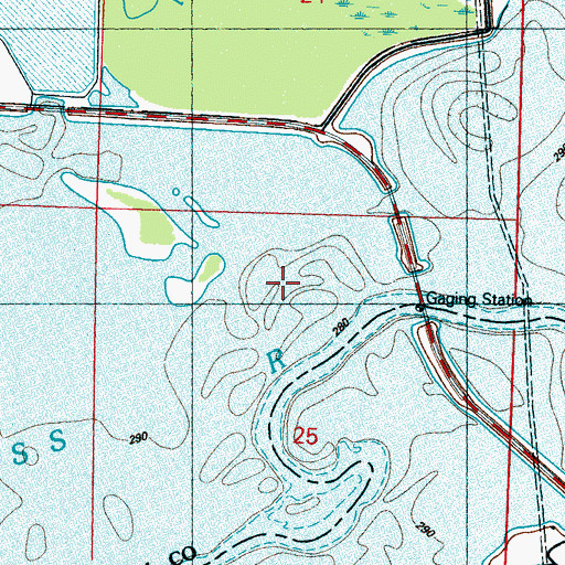 Topographic Map of Linda Lou Lake, MS