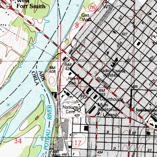 Topographic Map of Fort Smith Museum of History, AR