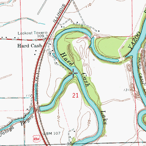 Topographic Map of Little Atchafalaya Bayou, MS