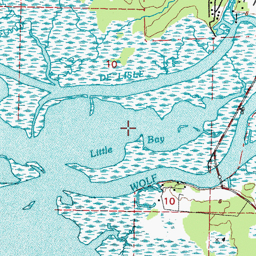 Topographic Map of Little Bay, MS