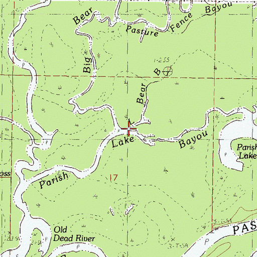 Topographic Map of Little Bear Bayou, MS