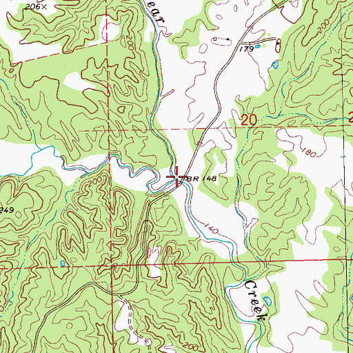 Topographic Map of Little Bear Creek, MS
