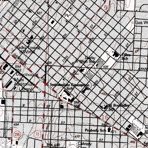 Topographic Map of Primera Iglesia Hispana Batista, AR