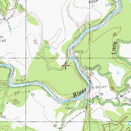 Topographic Map of Little Beaver Creek, MS