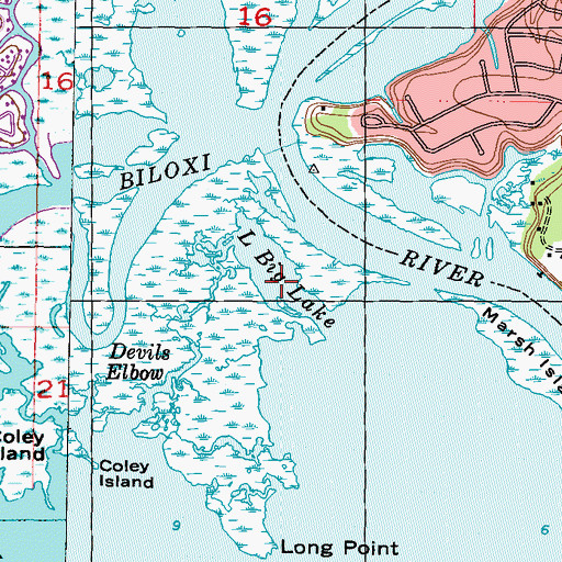 Topographic Map of Little Big Lake, MS
