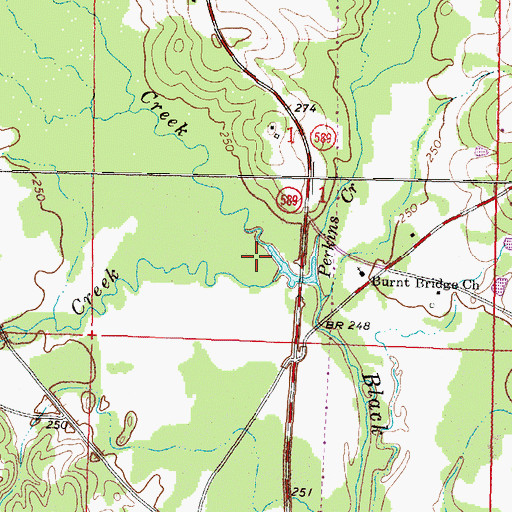 Topographic Map of Little Black Creek, MS
