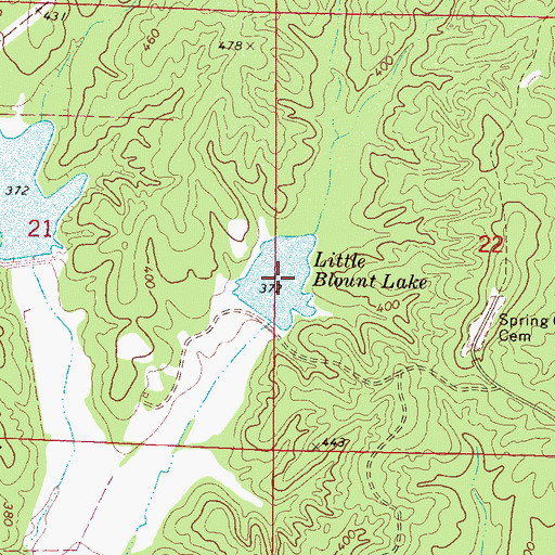Topographic Map of Little Blount Lake, MS