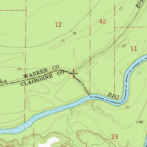 Topographic Map of Little Bogue Desha, MS