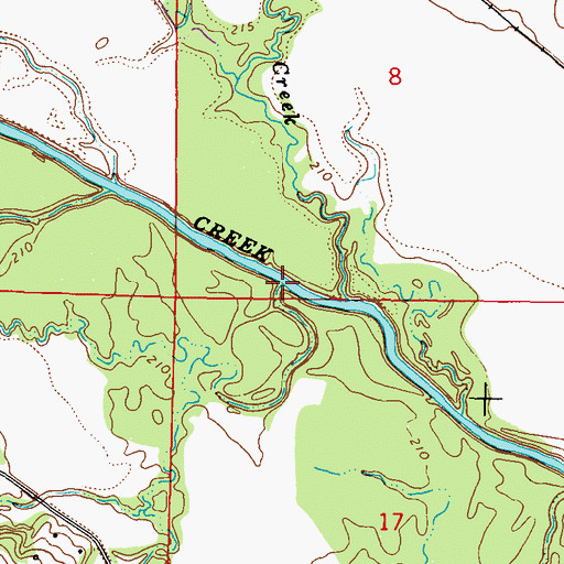 Topographic Map of Little Bottom Branch, MS
