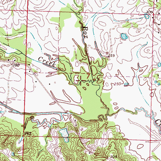 Topographic Map of Little Box Creek, MS