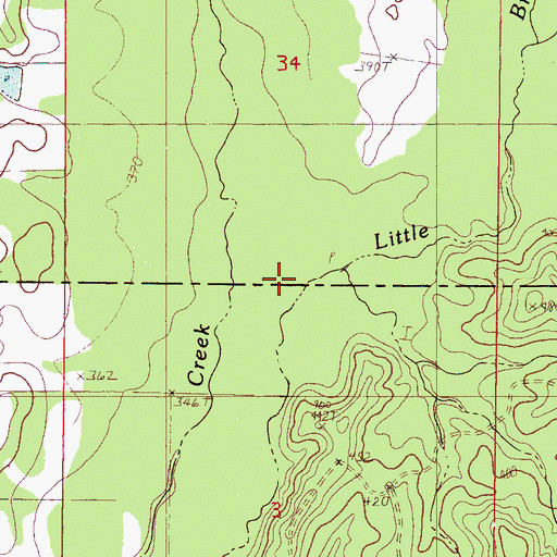 Topographic Map of Little Browns Creek, MS