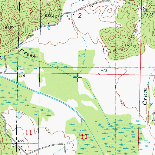 Topographic Map of Little Brush Creek, MS