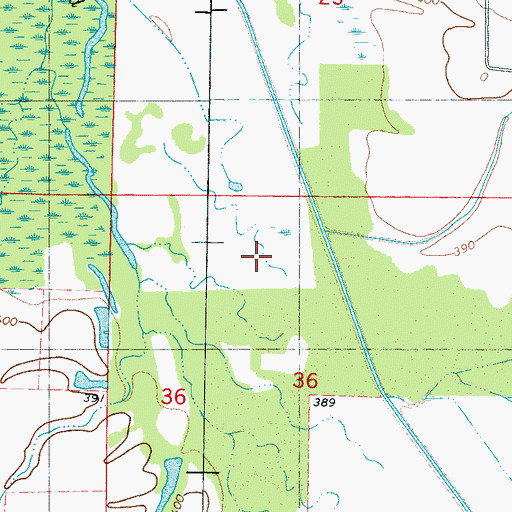 Topographic Map of Little Cane Creek, MS