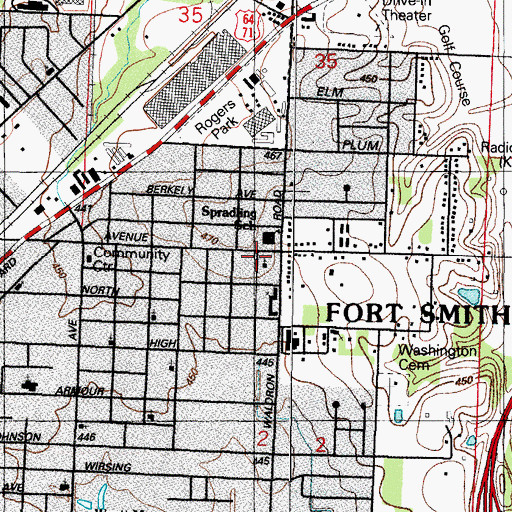 Topographic Map of Reorganized Church of Jesus Christ of Latter Day Saints, AR