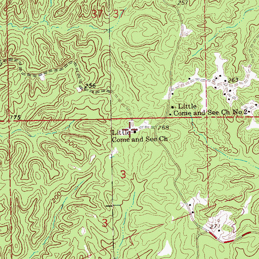 Topographic Map of Little Come and See Church, MS