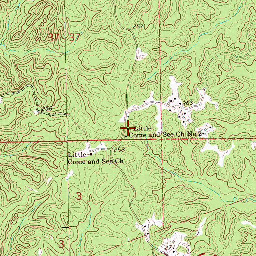 Topographic Map of Little Come and See Church Number 2, MS