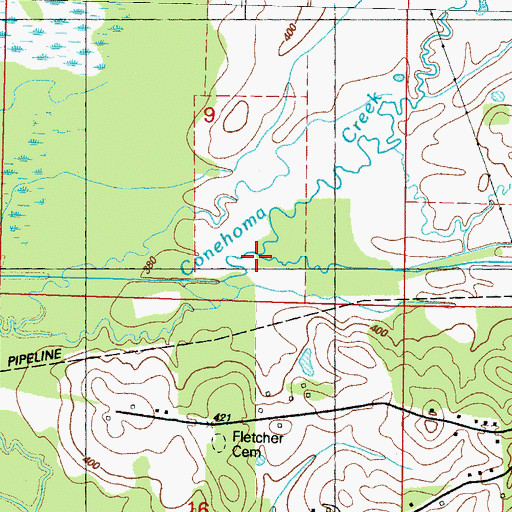 Topographic Map of Little Conehoma Creek, MS