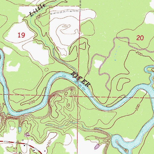 Topographic Map of Little Creek, MS