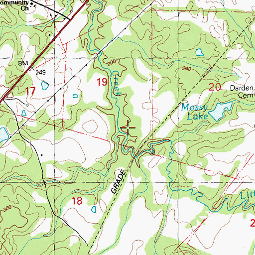 Topographic Map of Little Creek, MS