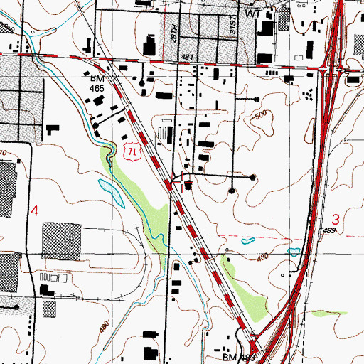 Topographic Map of Saint Andrew United Methodist Church, AR