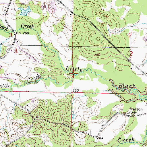 Topographic Map of Little Creek, MS