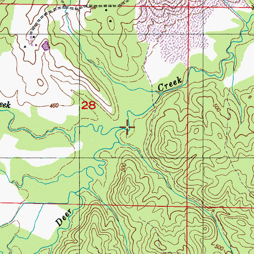 Topographic Map of Little Cripple Deer Creek, MS